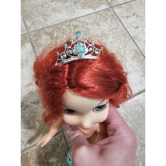 Disney Princess Ariel Toddler Doll 15" Red Hair Blue Shoes Tiara Little Mermaid - Picture 3 of 5